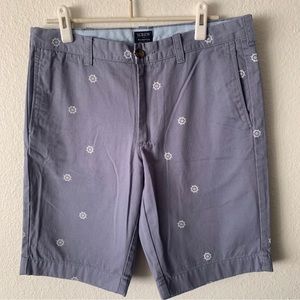 J. Crew Rivington Printed Chino Shorts Nautical Ship Wheel Men’s Size 32W